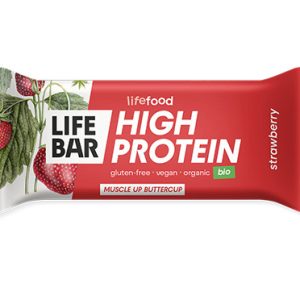 Baton proteic cu capsuni bio 40g Lifebar
