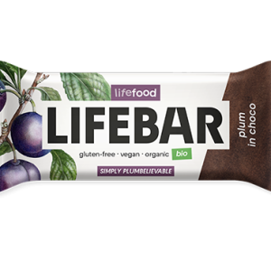 Baton cu prune invelit in ciocolata bio 40g Lifebar