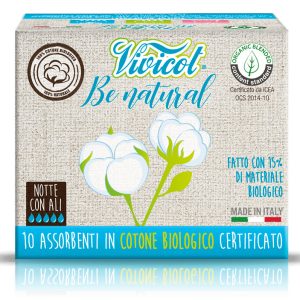 Absorbante de noapte din bumbac ecologic 5 picaturi 10buc Vivicot