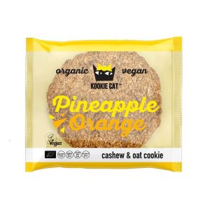 Cookie cu ananas si portocale bio 50g Kookie Cat