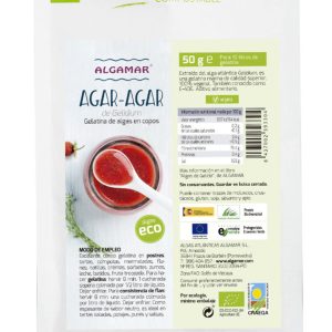 Agar agar fulgi bio 50g Algamar