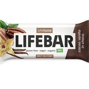 Baton cu cacao si vanilie invelit in ciocolata bio 40g Lifebar
