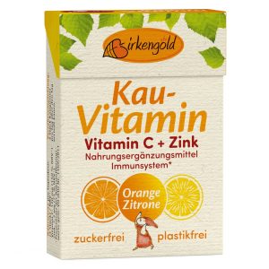 Guma de mestecat cu vitamina c si zinc 20 drajeuri 28g Birkengold