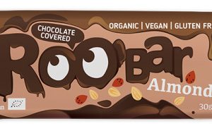 Baton cu migdale invelit in ciocolata bio  30g Roobar