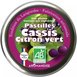 Bomboane artizanale cu lime si coacaze negre bio 45g Aromandise