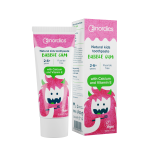Pasta de dinti naturala pentru copii cu bubble gum 50ml Nordics