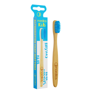 Periuta de dinti pentru copii din bambus +4 ani - albastru Nordics