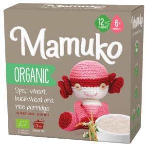 Porridge din 3 cereale spelta, hrisca si orez bio  6+ luni 200g Mamuko