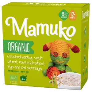 Porridge din 5 cereale orz, spelta, hrisca, secara si fulgi de ovaz bio  12+ luni 200g Mamuko