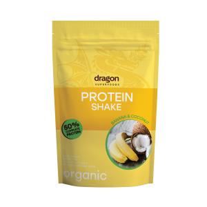 Shake proteic banane si cocos bio 450g Dragon Superfoods