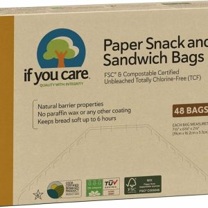 Pungi de hartie nealbite compostabile pentru sandwich si snacks 48buc If You Care