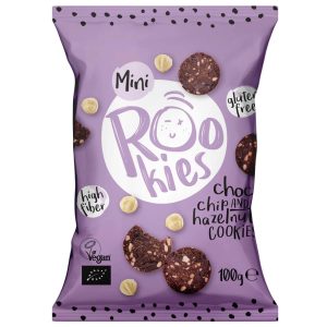 Rookies mini cu ciocolata si alune bio 100g Rookies