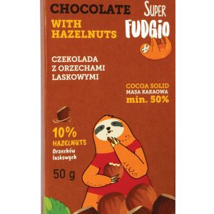 Ciocolata cu alune de padure bio 50g Super Fudgio