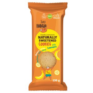 Biscuiti cu banane indulciti cu agave bio 130g Super Fudgio