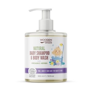 Sampon si gel de dus pentru copii si bebelusi organic herbs ecologic 300ml Wooden Spoon