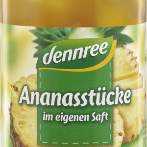 Ananas bucati in suc de ananas bio 350g Dennree