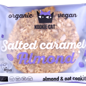 Cookie cu migdale si caramel sarat bio 50g Kookie Cat