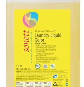 Detergent lichid pentru rufe colorate cu menta si lamaie ecologic 5l Sonett