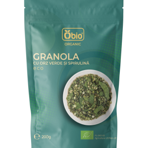 Granola cu orz verde si spirulina bio 200g Obio