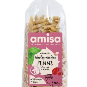 Penne din orez integral bio 500g Amisa
