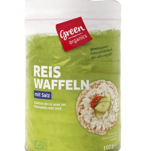 Rondele de orez integral expandat bio cu sare 100g Green Organics