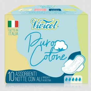 Absorbante de noapte din bumbac hipoalergenic 5 picaturi 10buc Vivicot
